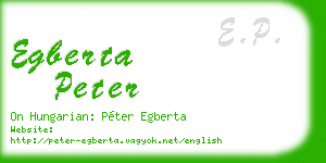 egberta peter business card